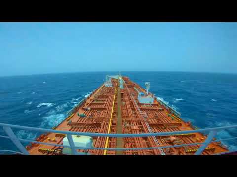 20 degree rolling of a MR product tanker in rough sea