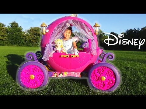 Dynacraft 24v Disney Princess Carriage Ride-on Powerwheels with Cinderella and Rapunzel Doll