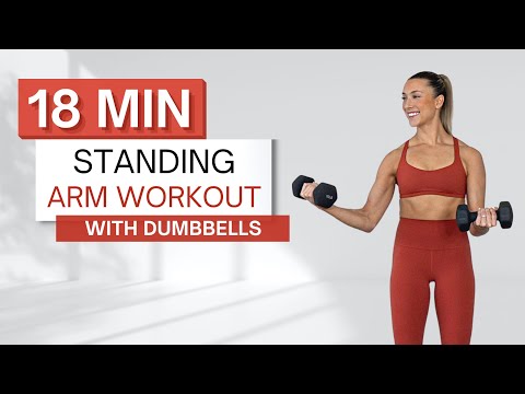 18 min STANDING ARM WORKOUT | With Dumbbells | Upper Body | No Pushups