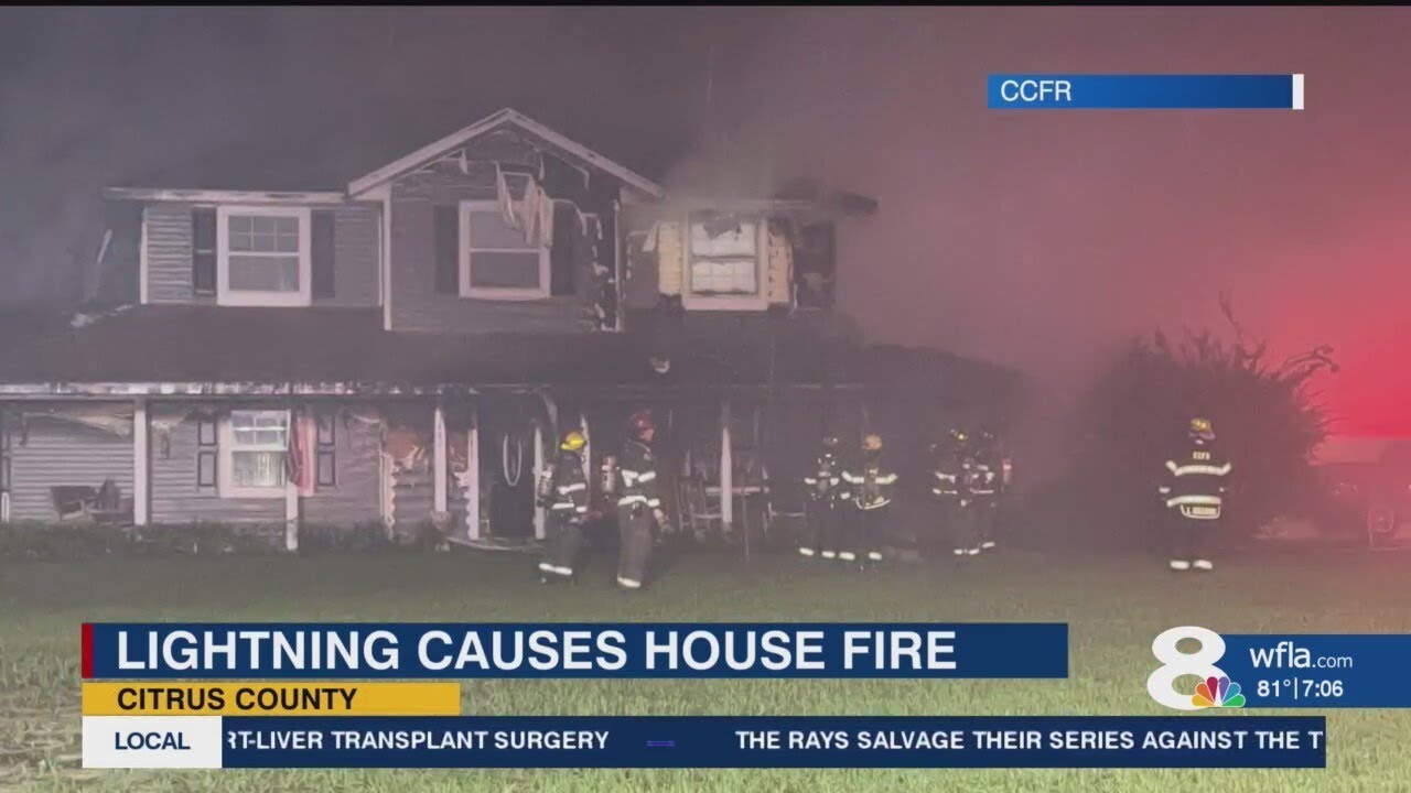 Lightning Strike Sparks $400K House Fire in Citrus County | Pets Killed, Family Escapes