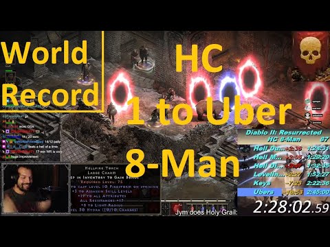 HC WR! 1 to Uber 8-Man Speedrun! - Diablo 2 Resurrected