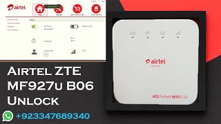 Airtel MF927u Uganda B06 Unlock All Network||100 %Working