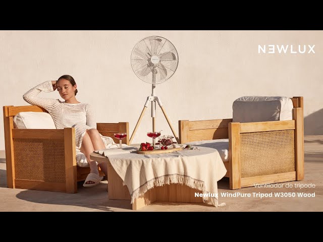 Newlux Tripod W3050 Ventilador de Pie 50W 5 Aspas Metal Blanco video