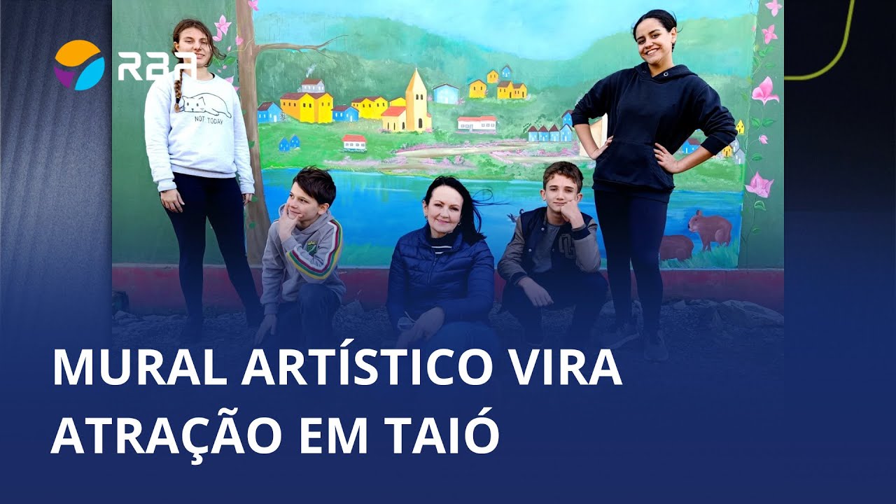 Artista de Taió transforma espaço com mural coletivo