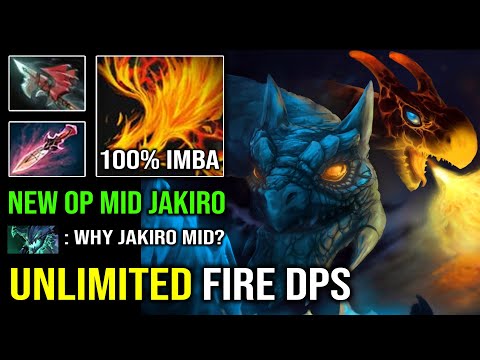 NEW Overpower Mid Jakiro - 1st Item Witch Blade Unlimited Fire DPS 100% Counter Everyone Dota 2