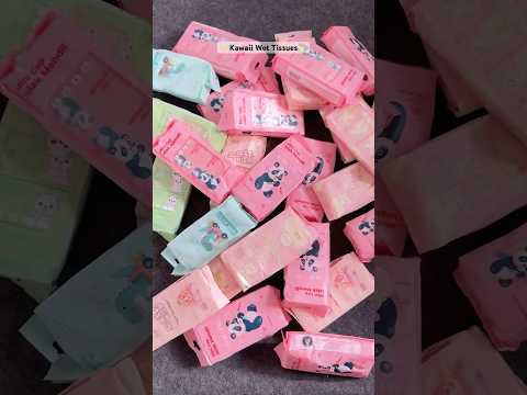 Cutest Wet Tissue Packs 🌷✨🎀#kawaii #wet #wetwipes #wipes #panda #cute #skincare #makeupremover