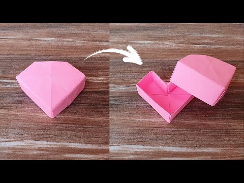 Origami Heart Box with lid to store | DIY Origami | Craftfunda | Valentine's special | How to make