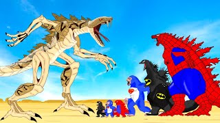 Rescue SPIDER GODZILLA & KONG From GIANT PYTHON - ZILLA JR : Who Will Win?| Godzilla Cartoon