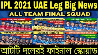 IPL 2021 Phase 2 | All Team Final Full Squad For UAE Leg | Indian Premier League