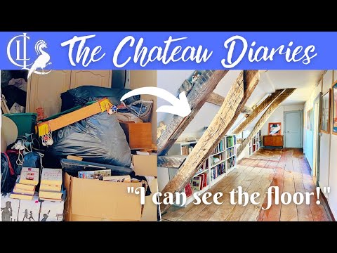 16 YEARS of CLUTTER GONE in 24 minutes | Clearing the chateau's top floor!