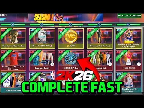 NBA 2K26 BEST METHOD TO COMPLETE SEASON PASS FAST!