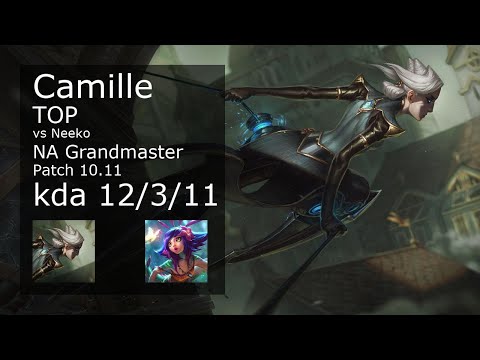 Camille vs Neeko Top - NA Grandmaster 12/3/11 Patch 10.11 Gameplay