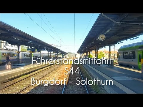Cab ride on the S44 from Burgdorf to Solothurn in a BLS RABe 535.