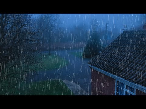 Sleep Hypnosis to Fall Asleep in Under 5 Minutes ⚡ Heavy Rain & Pure Thunder on Tin Roof at Night