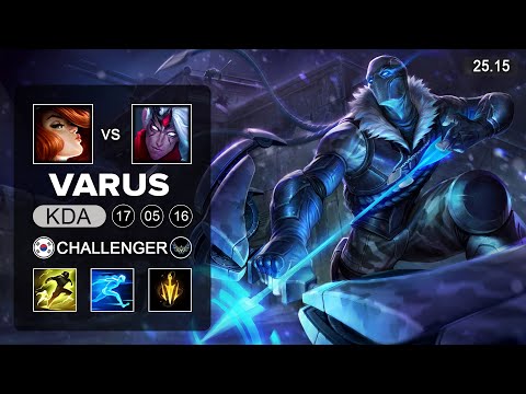 Varus vs Miss Fortune ADC - KR Challenger - Patch 25.15 Season 15