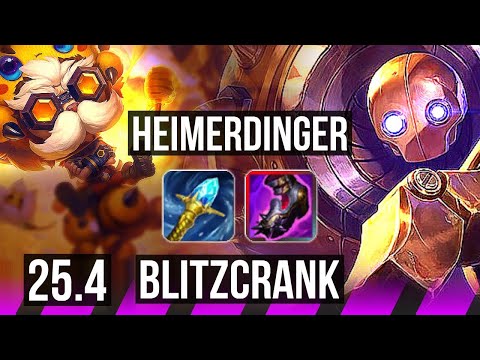HEIMERDINGER & Jhin vs BLITZCRANK & Miss Fortune (SUP) | Rank 2 Heimer | KR Challenger | 25.4
