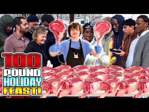 Making A 100 Pound Holiday Feast For The Homeless!