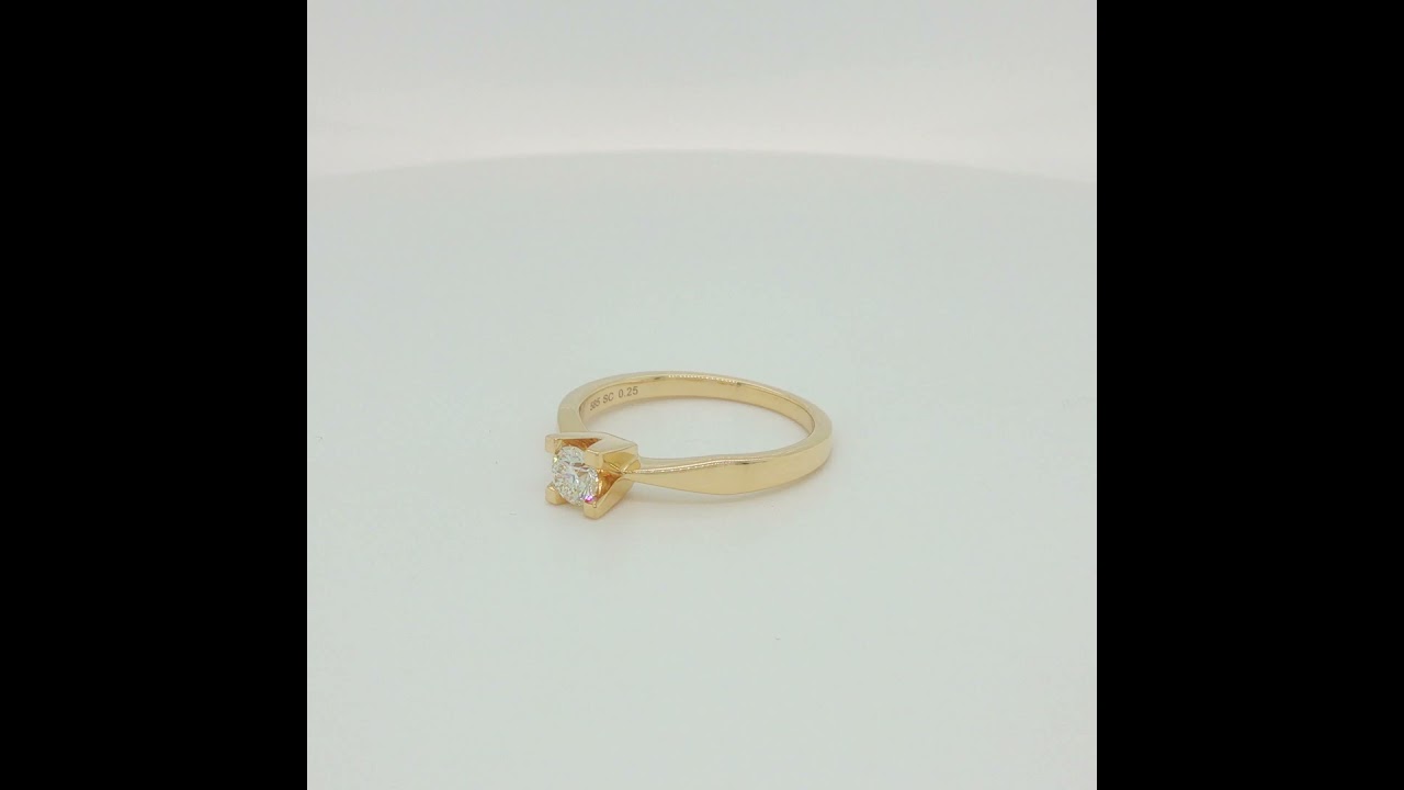 *Kleopatra ring 0,25 H-W/SI 14 kt