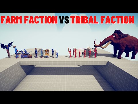FARM FACTION vs TRIBAL FACTION - Totally Accurate Battle Simulator TABS