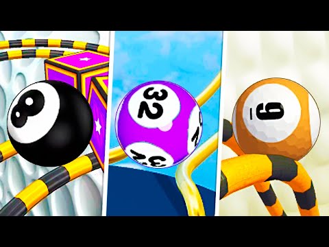 Going Balls vs Rolling Doubles vs Action Balls - Number Balls Triple Race