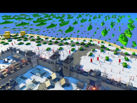 Largest ARMY MEN Island MEGA-FORTRESS Beach Invasion...