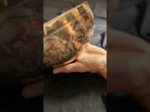 [A187] Silver Superfine Carving Bowl singing bowl, ⌀19.8cm / 1140g, 🔽 F#3 -19c (183 Hz), 🔼 C#5 -69c (534 Hz) — VAYU sounds