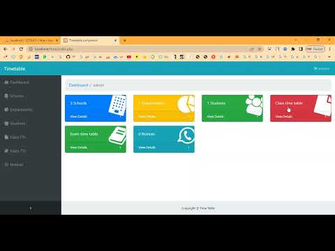 College Time Table System in PHP Application Projects
