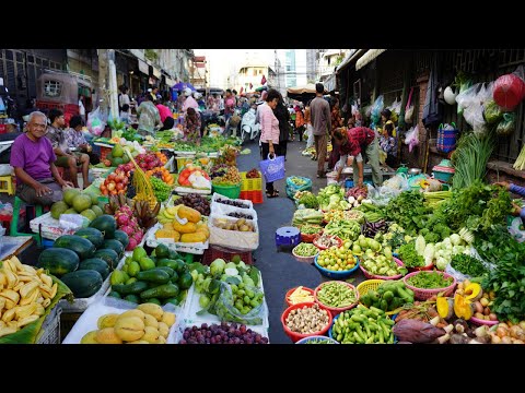 Amazing Compilation Food Market Tour 2026 – Daily Lifestyle Of Khmer People Buy Some Food In Market