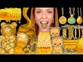 ASMR MUKBANG Gold Food Edible Jewelry Candy Slime Honeycomb Edible Gold Dust Lemon Jelly 먹방