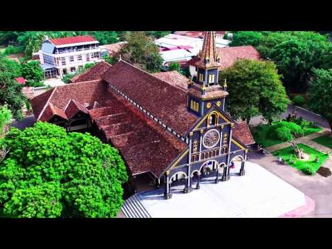 Nhà thờ gỗ Kon Tum - Flycam 4k