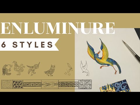 6 STYLES d'Enluminure - 6 oiseaux