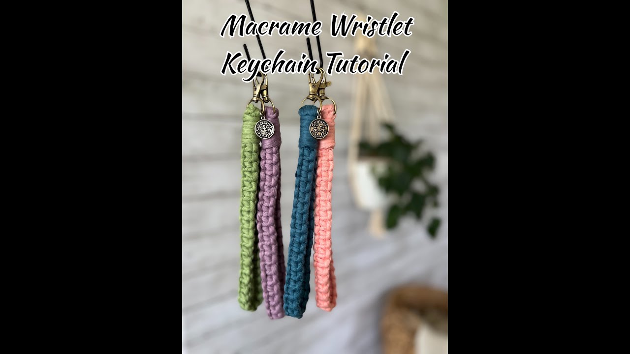 Easy Macrame Wristlet Keychain Tutorial//beginner project