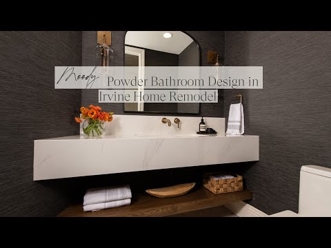 Moody & Modern Powder Bathroom Design in Irvine Home Remodel