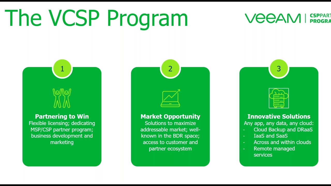 Succeeding with the Veeam Cloud & Service (VCSP) program  video