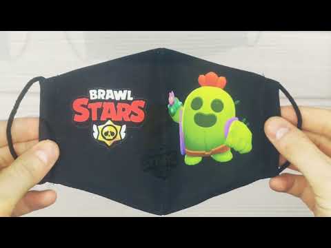 Детская маска Brawl Stars Эль Примо многоразовая 4 слоя черная для школы 7 14 лет - фото 1 - id-p3048470348