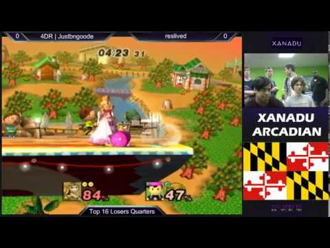 Xanadu Arcadian - Justbngoode (Zelda) vs reslived (Ness) Top 16 Losers Quarters - Project M 3.5