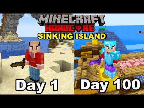I Survived 100 Days On A Sinking Island In Hardcore Minecraft..