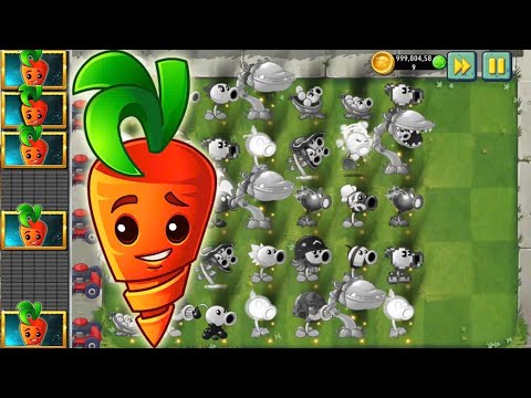Pvz 2 Survival Endless - All Pea Plants & Intensive Carrot vs All Zombie