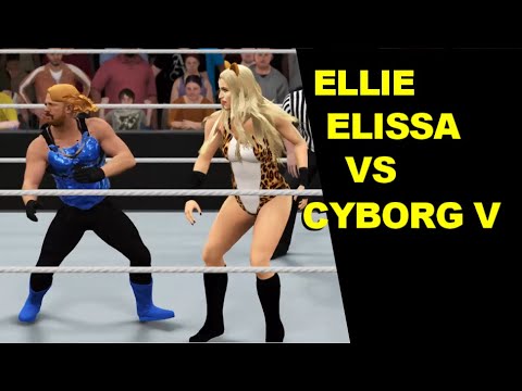 WWE 2K17 Cyborg V vs Amazons Elissa & Ellie - 2 on 1 Match