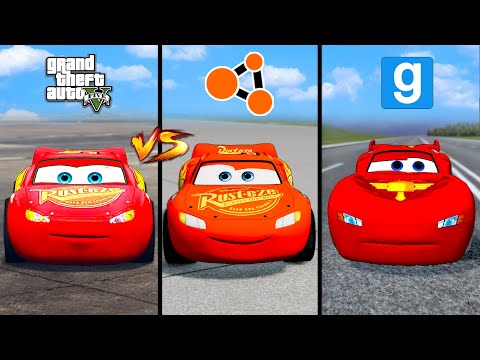 Lightning McQueen GTA 5 VS BeamNG Drive VS Garry's Mod - Which Mod Is Best?