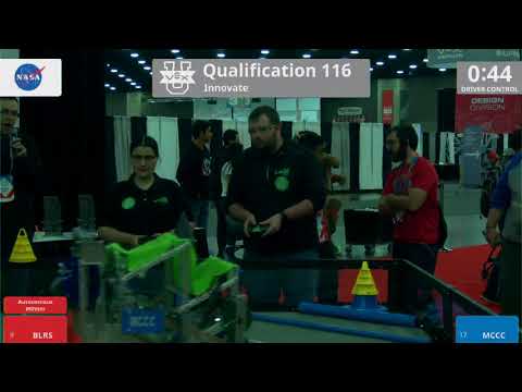 2018 VEXU Innovate Q116 - BLRS vs MCCC - 77 to 38