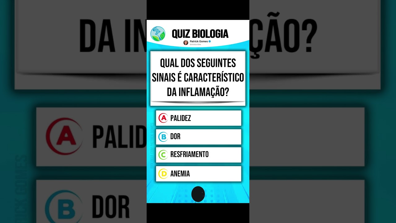 Quiz de perguntas e respostas de Biologia #quiz #biologia (QUIZ 9)