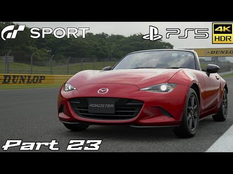 Gran Turismo Sport (PS5) 4K 60FPS - Gameplay Walkthrough Part 23 - Mazda Roadster Cup (Race 1 - 4)