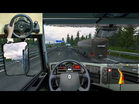 Driving in Rain | Euro Truck Simulator 2 | Gameplay | Nitho drive V16 Pro | Steering Wheel | ETS2