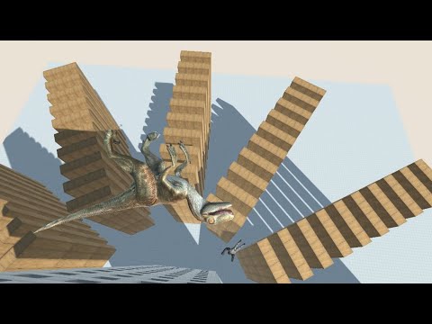 UPDATED VELOCIRAPTOR on Wobbly Building vs ALL UNITS Animal Revolt Battle Simulator