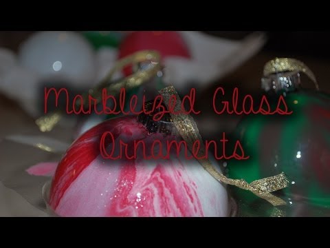 DIY Marbleized Glass Ornaments