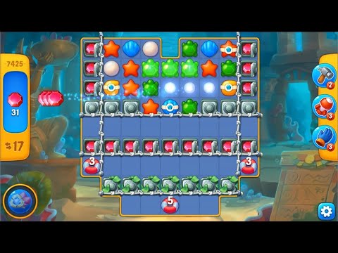 Fishdom level 7425 with a puzzle (с головоломкой)
