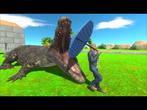 Purussaurus Crocodile vs Ancient humans & Modern humans - Animal Revolt Battle Simulator
