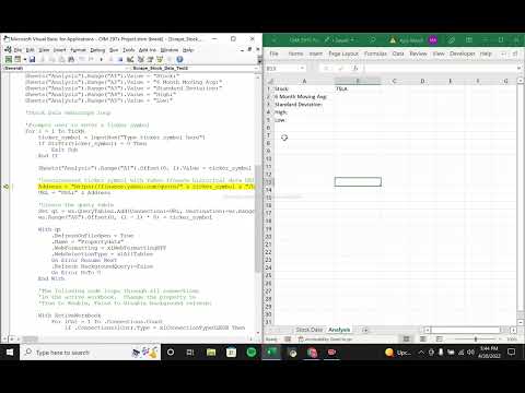 Web scraping stock data using VBA QueryTables (OIM297s Final Project)