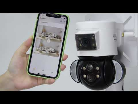 WIFI Dual Lens Camera Smart Floodlight Camera 10X Optical Zoom 4MP Lighting Surveillance IP Camera